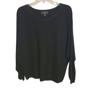 Premise Woman | Women's Black Ribbed Off the Shoulder Sweater (Size 1X)